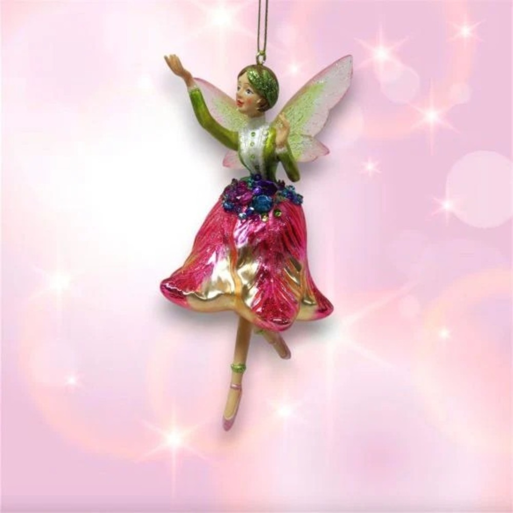 December Diamonds Lily Flower Garden Fairy Ornament 79-79404 - Picture 2 of 2